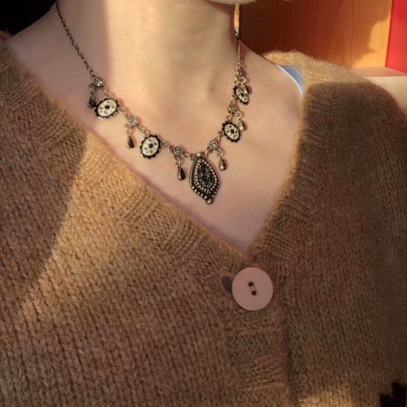 Simons Twik Cardigan Wool tan with flowers Small S - Picture 5 of 7